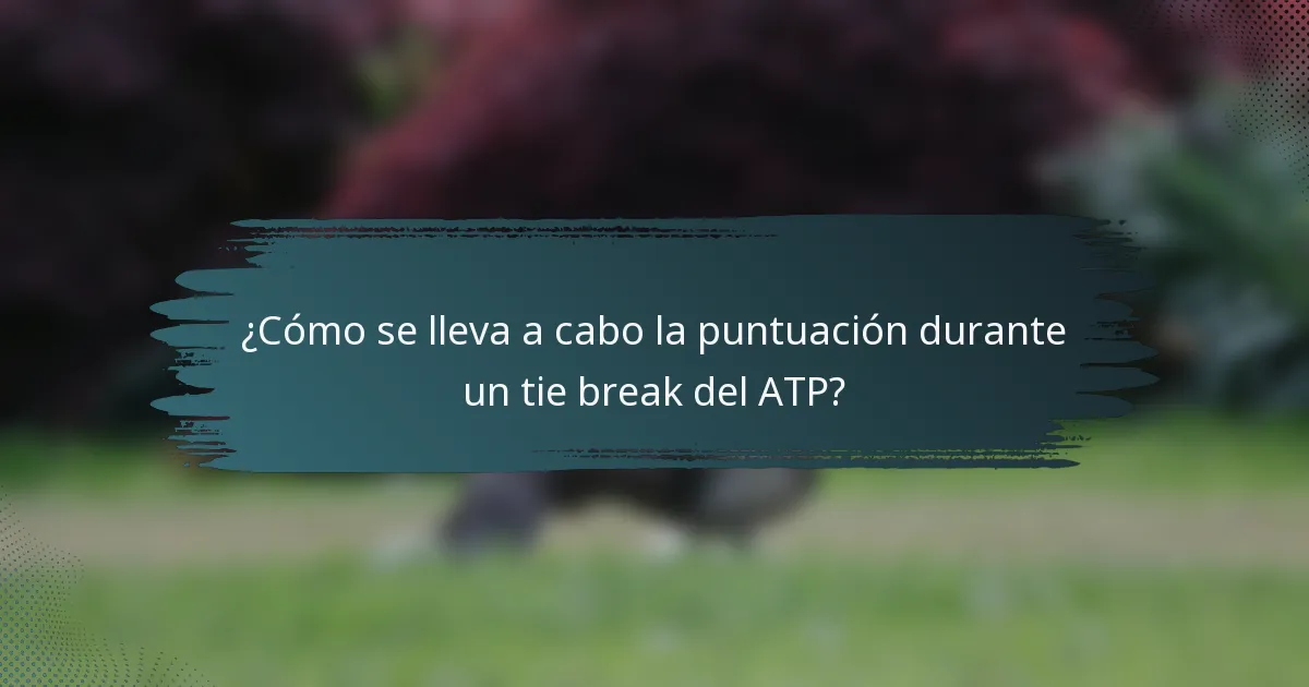 ¿Cómo se lleva a cabo la puntuación durante un tie break del ATP?